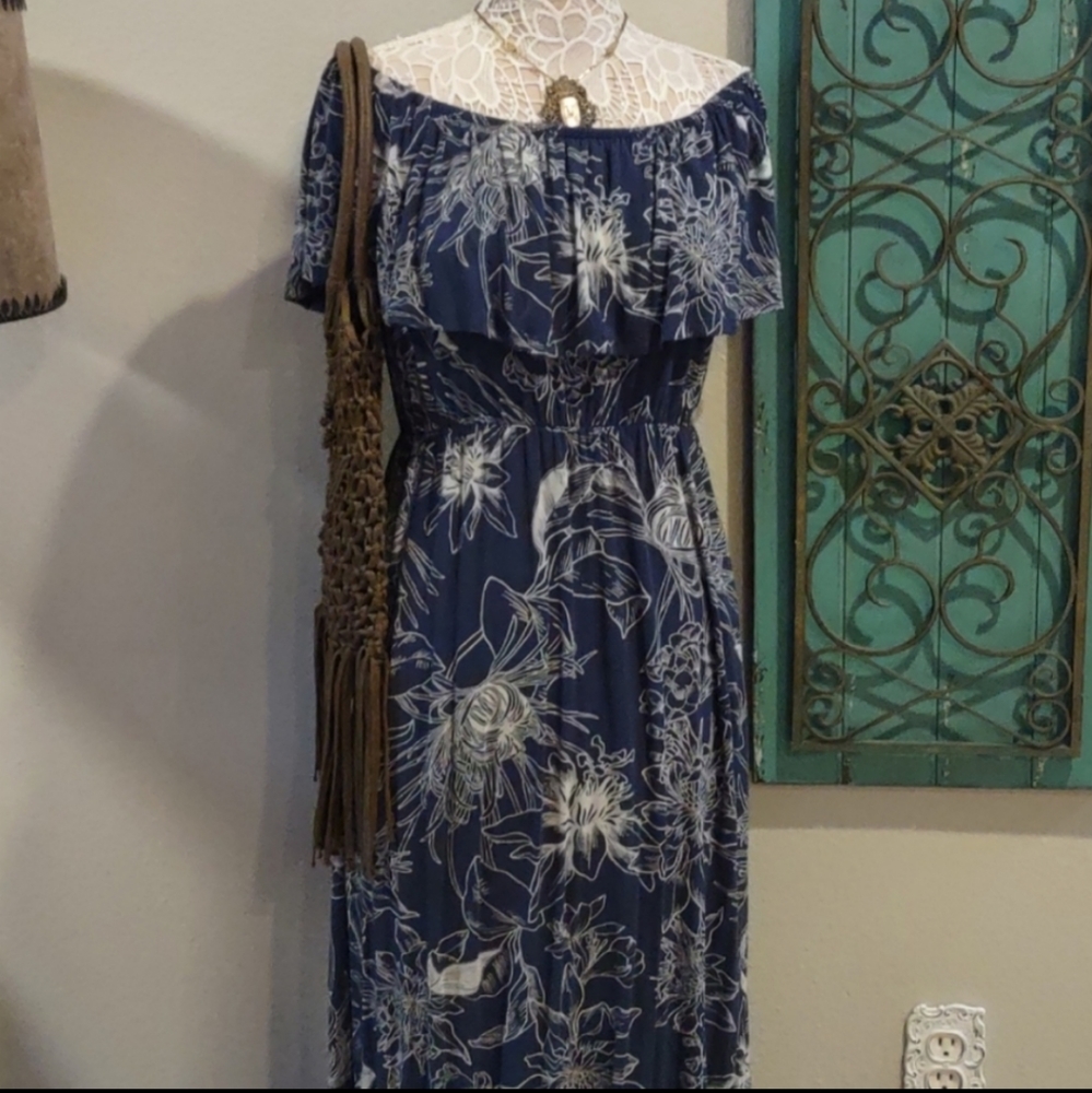 Soma off shoulder ruffle maxi dress